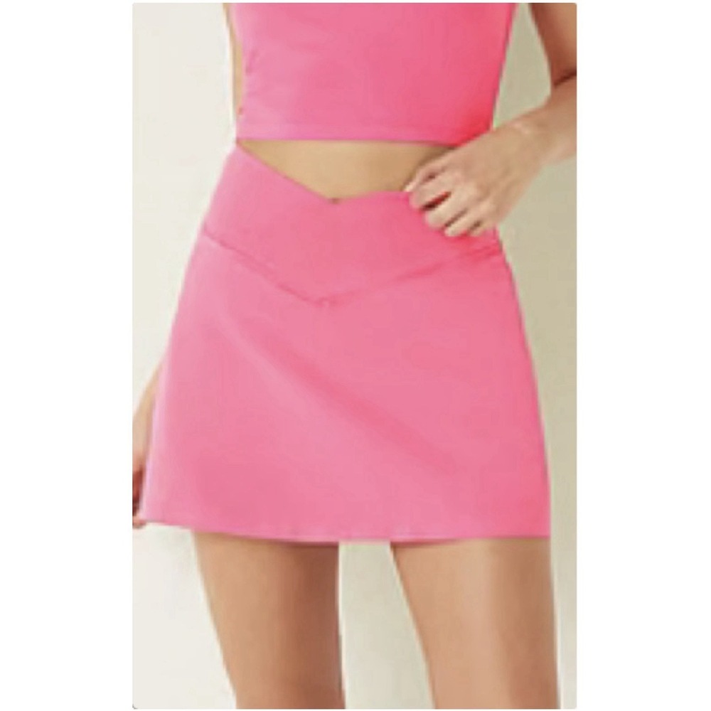 VS PINK High Waist V Crossover Hot Pink Skirt NWT Size Large
